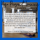Feedback Marion K. (Kundin Yoga Personal Training)